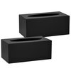 Alpine Industries Black Acrylic Tissue Box Containers for Home or Business, PK2 ALP408-BLK-2pk
